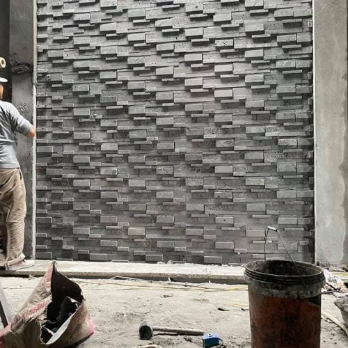 Đá ong ghép từ đá ong xám tự nhiên – bền chắc, chống trơn, thẩm mỹ cao. Chuyên sản xuất đá ong trang trí, đá ghép ong xám ốp mặt tiền, giá tận xưởng.